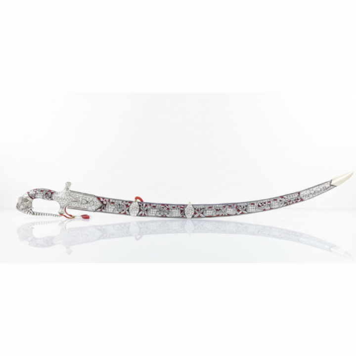 Sword Elephant Face Silver Plated Handle And Cover
